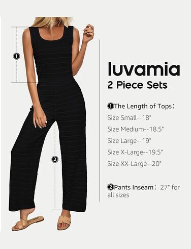 luvamia Knitted 2 Piece Sets for Women Summer Ribbed Tank Top with High Waisted Wide Leg Ankle Crop Pants Sets Vacation in Saudi Arabia