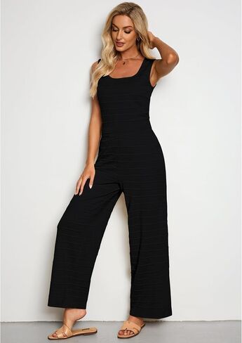 luvamia Knitted 2 Piece Sets for Women Summer Ribbed Tank Top with High Waisted Wide Leg Ankle Crop Pants Sets Vacation in Saudi Arabia