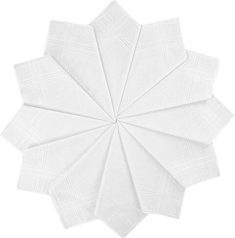 White Handkerchiefs Cotton 12 Pack 13 Pack Satin Hankies for Men, 16 inch with Nice Package in Saudi Arabia