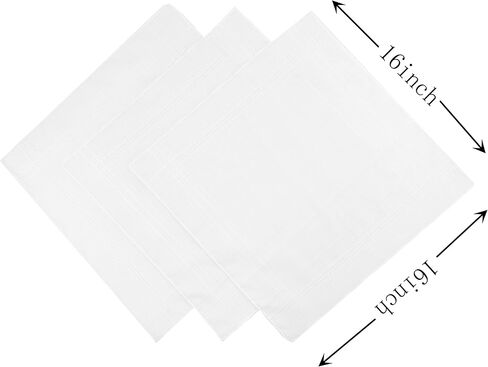 White Handkerchiefs Cotton 12 Pack 13 Pack Satin Hankies for Men, 16 inch with Nice Package in Saudi Arabia