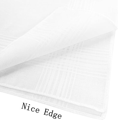 White Handkerchiefs Cotton 12 Pack 13 Pack Satin Hankies for Men, 16 inch with Nice Package in Saudi Arabia