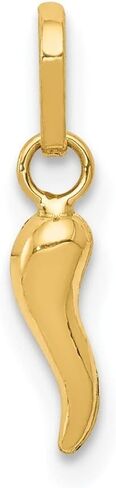 Diamond2Deal 14k Yellow Gold Italian Horn Pendant Fine Jewelry for Women (L- 12 mm, W- 3 mm) in Saudi Arabia