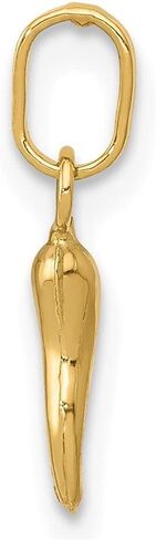 Diamond2Deal 14k Yellow Gold Italian Horn Pendant Fine Jewelry for Women (L- 12 mm, W- 3 mm) in Saudi Arabia