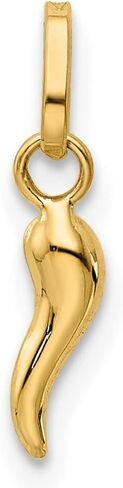 Diamond2Deal 14k Yellow Gold Italian Horn Pendant Fine Jewelry for Women (L- 12 mm, W- 3 mm) in Saudi Arabia
