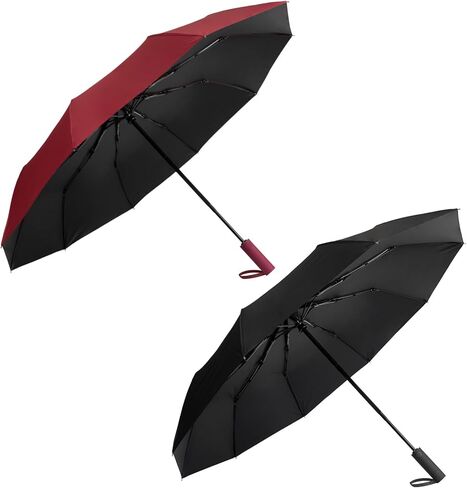 Automatic Umbrella Compact Auto Open Close Folding Umbrella Large Rain Umbrella for Travel UV Umbrella for Sun Portable Lightweight Windproof Waterproof Car Umbrella for Men Women 10 Ribs in Saudi Arabia