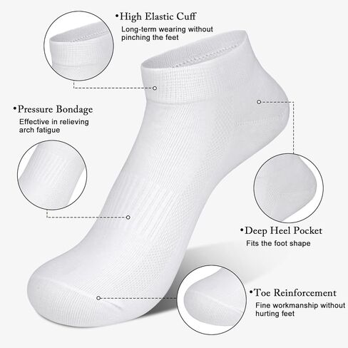 8 Pairs No Show Socks for Men Low Cut Ankle Sock, Cotton Arch Compression Fit for Athletic Running Casual Invisible Liner Socks (L) in Saudi Arabia