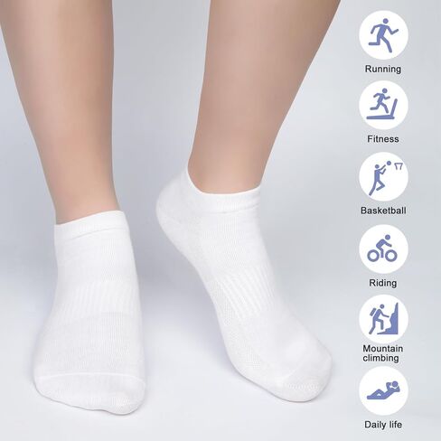 8 Pairs No Show Socks for Men Low Cut Ankle Sock, Cotton Arch Compression Fit for Athletic Running Casual Invisible Liner Socks (L) in Saudi Arabia