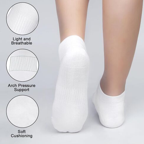 8 Pairs No Show Socks for Men Low Cut Ankle Sock, Cotton Arch Compression Fit for Athletic Running Casual Invisible Liner Socks (L) in Saudi Arabia