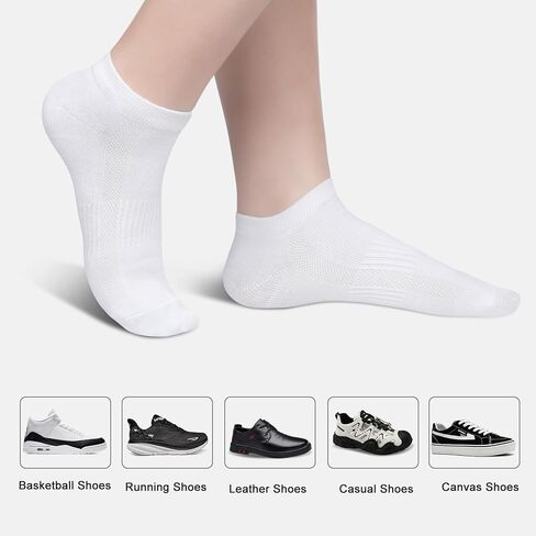 8 Pairs No Show Socks for Men Low Cut Ankle Sock, Cotton Arch Compression Fit for Athletic Running Casual Invisible Liner Socks (L) in Saudi Arabia