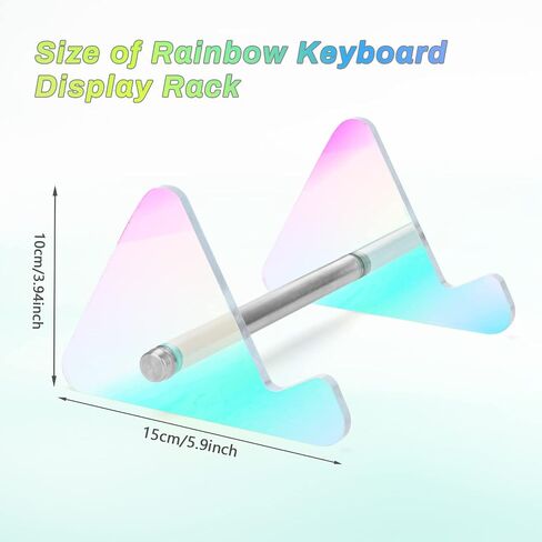 Mechanical Keyboard Stand Gaming Keyboard Display Rack Rainbow Acrylic Keyboard Holder for Home, Store and Office Decor (3 Tier) in Saudi Arabia