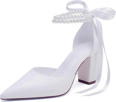Women's Chunky High Heels Pumps Closed Toe Block Heels Dress Pump Shoes for Women Prom Wedding Party Office Work Formal Sandal in Saudi Arabia