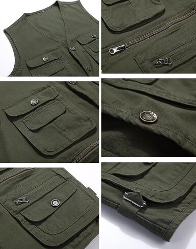 Men's Casual Lightweight Outdoor Vest Work Fish Photo Cargo Safari Hiking Travel Vest With Pocket in Saudi Arabia