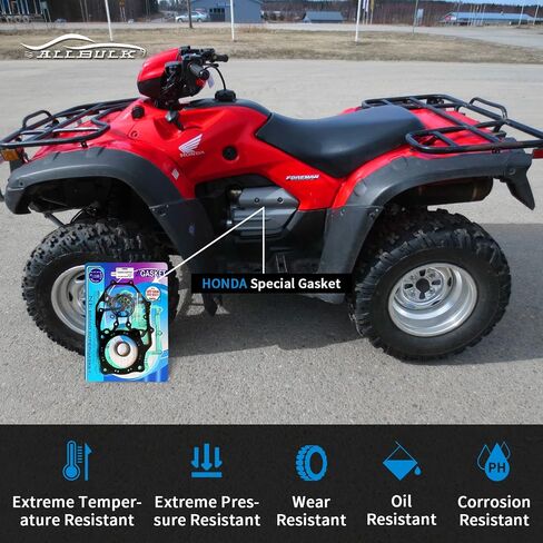مجموعة حشية إعادة بناء المحرك بالكامل، الأجزاء المتوافقة Honda TRX500FA FOURTRAX، رأس الأسطوانة العلوية ومجموعة ختم التحويل in Saudi Arabia