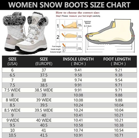 EARLDE Women’s Snow Boot With Waterproof Lace Up Mid-Calf Outdoor Winter Deep Tread Rubber Sole in Saudi Arabia