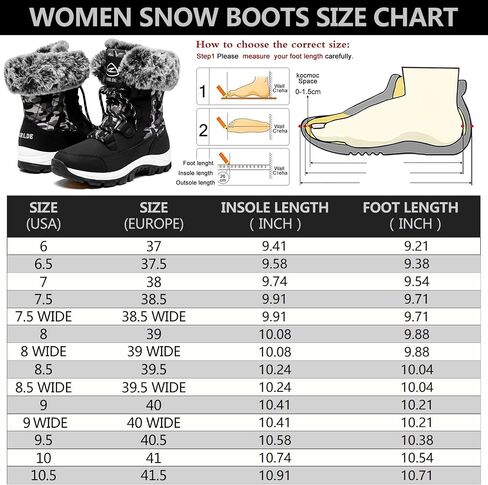 Women's Snow Boots Waterproof Mid-Calf Winter Boots | Non Slip Sole, Lightweight Midsole, Warm Fur Lined, Wind & Sand Proof, Lace Up, for Indoor & Outdoor Walking in Saudi Arabia