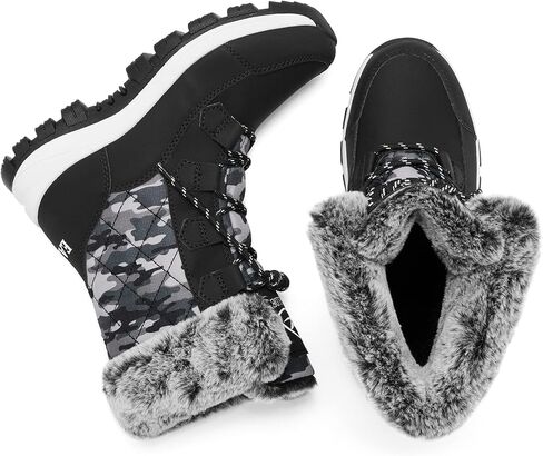 Women's Snow Boots Waterproof Mid-Calf Winter Boots | Non Slip Sole, Lightweight Midsole, Warm Fur Lined, Wind & Sand Proof, Lace Up, for Indoor & Outdoor Walking in Saudi Arabia
