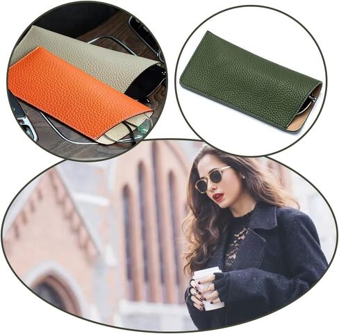 Glasses Case Leather Glasses Storage Box Soft Glasses Storage Bag for Spectacles and Sunglasses Storage in Kuwait