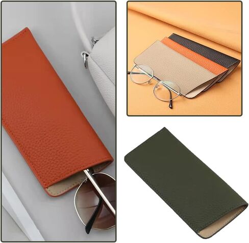 Glasses Case Leather Glasses Storage Box Soft Glasses Storage Bag for Spectacles and Sunglasses Storage in Kuwait