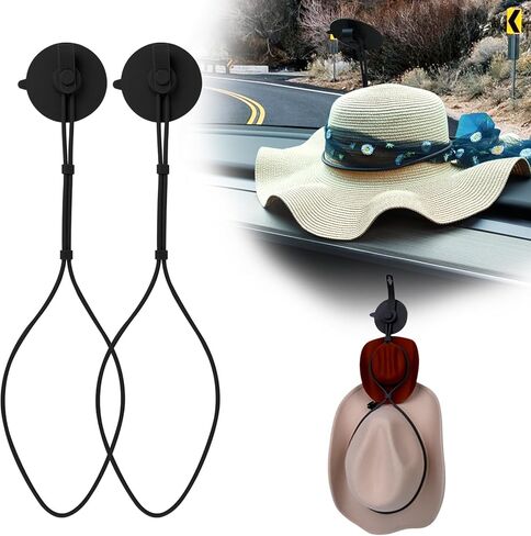 Cowboy Hat Holder for Car, Silicone Cowboy Hat Rack, Cowboy Hat Dash Holder for Car Truck SUV, Truck Hat Holder for Vehicle, Traveling, Wall (Black-2PCS) in Saudi Arabia