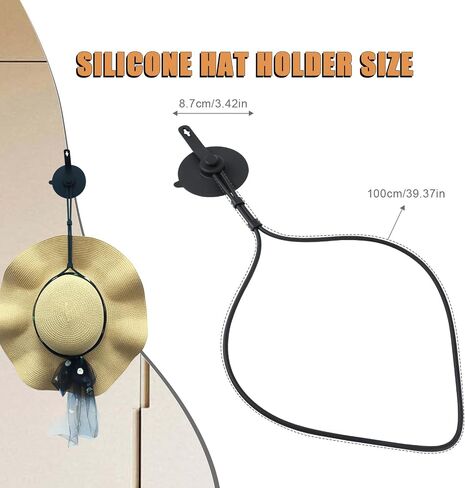 Cowboy Hat Holder for Car, Silicone Cowboy Hat Rack, Cowboy Hat Dash Holder for Car Truck SUV, Truck Hat Holder for Vehicle, Traveling, Wall (Black-2PCS) in Saudi Arabia