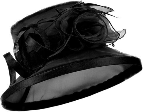 Women Elegant Derby Church Tea Party Dress Hat Fascinator with Peacock Feathers in Saudi Arabia