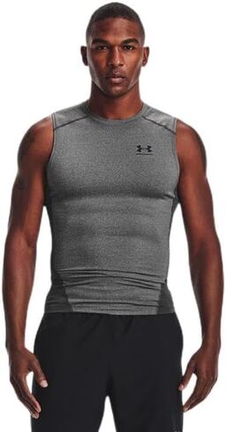 Under Armour Big & Tall Heatgear Armour Comp Sleeveless Carbon Heather/Black LG Tall in Saudi Arabia
