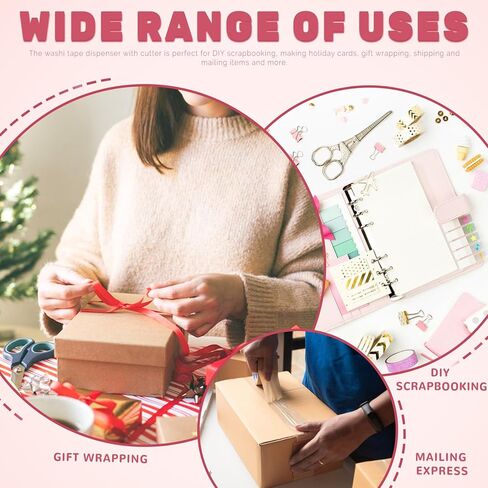 4 قطع شريط موزع واشي، موزع شريط صغير، موزع شريط لاصق لطيف محمول لشريط عريض 0.2-1 بوصة، نوع المشبك in Kuwait