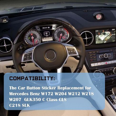 طقم إصلاح زر داش مناسب لمرسيدس بنز C Class CLS C218 SLK GLK350 W172 W204 W212 W218 W207 عجلة القيادة AC نافذة راديو رقم الباب ومكيف الهواء مجموعة ملصقات إصلاح، أسود in Kuwait