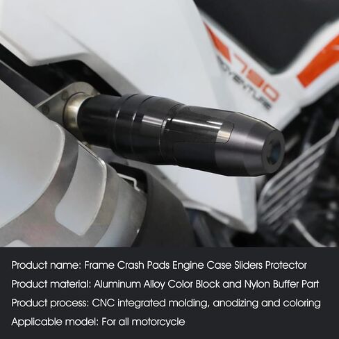 Universal Motorcycle Exhaust Pipe Protection Anti Falling Bar Frame Sliders Black in Kuwait