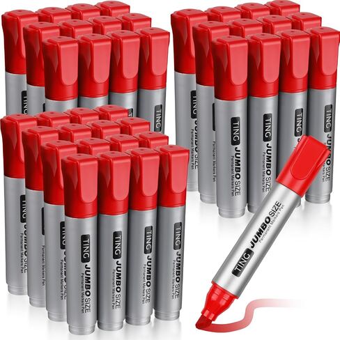 40 Pcs Jumbo Permanent Markers Bulk Large Chisel Tip Permanent Markers Jumbo Markers Pens Quick Drying Permanent Markers Office Teacher Supplies(Multicolor) in Saudi Arabia