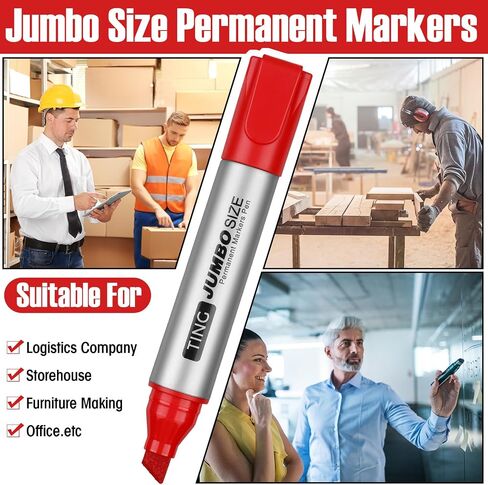 40 Pcs Jumbo Permanent Markers Bulk Large Chisel Tip Permanent Markers Jumbo Markers Pens Quick Drying Permanent Markers Office Teacher Supplies(Multicolor) in Saudi Arabia