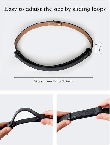 Adjustable Leather Belts For Women For Jeans Dresses Trendy Skinny Belts Fashion Waist Belt With Turn-Lock Buckle in Saudi Arabia