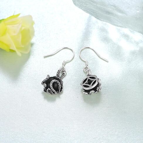 Octopus Earrings 925 Sterling Silver Moonstone/Obsidian/Turquoise/Moss Agate Octopus Earrings Tentacle Jewelry Ocean Gift for Women Girl in Kuwait