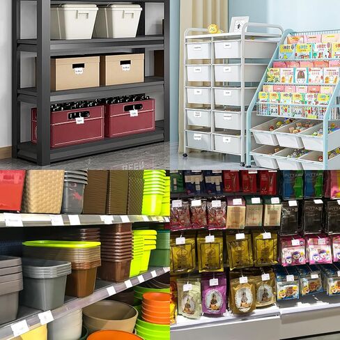 100 قطعة من مشابك ملصقات سلة التخزين البلاستيكية، مقاس 2.36 × 1.57 بوصة، مشبك ملصقات السلة، 100 إدراج ملصق مع 2 علامات طباشير سوداء لصناديق القماش، مكعبات تخزين، رف سلكي in Kuwait