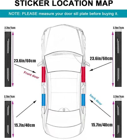 4 قطع واقي عتبة باب السيارة متوافق مع ملحقات سيارة Hyundai Santa Cruz من ألياف الكربون المصنوعة من الجلد المزخرف لعتبة باب السيارة ملصق مضاد للأوساخ وغطاء حماية عتبة (أبيض) in Saudi Arabia
