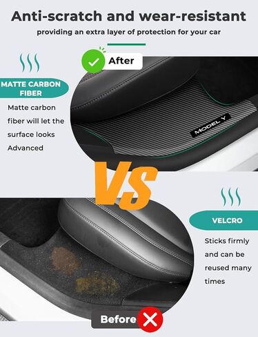 BMZX for Tesla Model Y 2021 2022 2023 2024(5 Seater) Door Sill Protector(2 PCS Rear Door Sills) Carbon Fiber Door Sill Scuff Plate Edge Guard(Not fit Model Y 7 Seater) in Kuwait