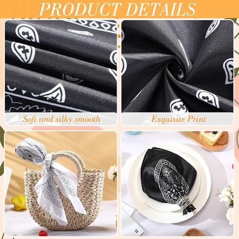 Chumia 80 Pcs Bandanas in Bulk for Men Women Cowboy Bandanas Multipurpose Handkerchief Retro Head Wrap Necktie Face Cover in Saudi Arabia