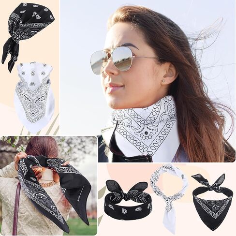 Chumia 80 Pcs Bandanas in Bulk for Men Women Cowboy Bandanas Multipurpose Handkerchief Retro Head Wrap Necktie Face Cover in Saudi Arabia