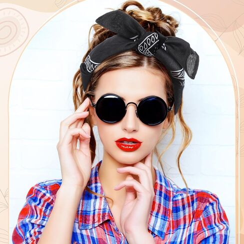 Chumia 80 Pcs Bandanas in Bulk for Men Women Cowboy Bandanas Multipurpose Handkerchief Retro Head Wrap Necktie Face Cover in Saudi Arabia