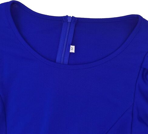 Women's Casual Summer Dresses Elegant Party Work Cocktail Bodycon Round Neck Ruffle Short Sleeve Pencil Midi Dress 672 in Saudi Arabia