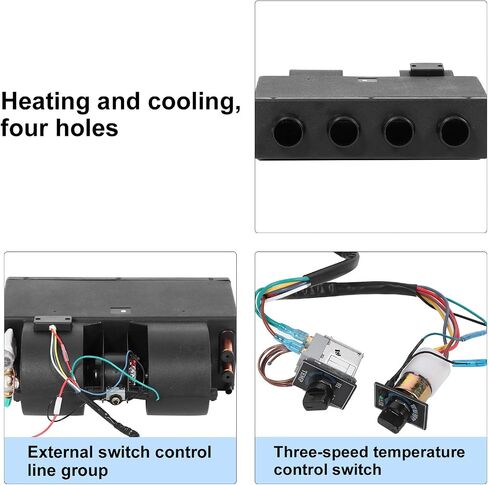 Air Conditioning Evaporator,12V Auto Heater Cooler Air Conditioning Evaporator Underdash Heating Cooling Thermostat 3 Speed 600CFM Universal Compatible with Car Truck in Saudi Arabia