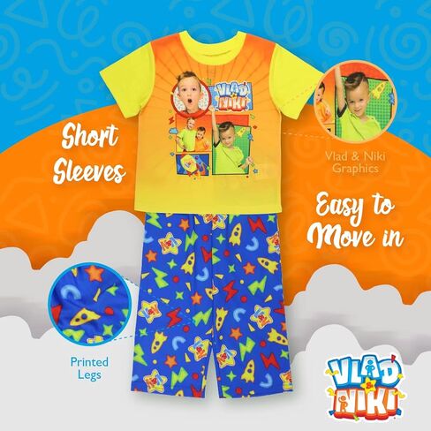Boys' 2-Piece Loose-fit Pajama Set, Soft & Cute for Kids in Saudi Arabia