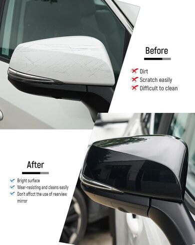 غطاء مرآة الرؤية الخلفية لسيارة Toyota Highlander 2020 2021 2022 2023 2024، أغطية قولبة واقية لمرآة الرؤية الخلفية باللون الأسود اللامع الرياضي لسيارة Highlander- أسود in Saudi Arabia