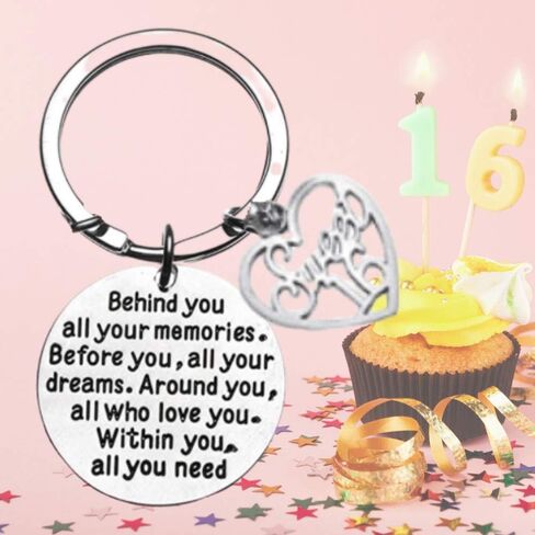 Sweet 16 Inspirational Keychain, Sweet Sixteen Jewelry Birthday Gift for Girls in Saudi Arabia
