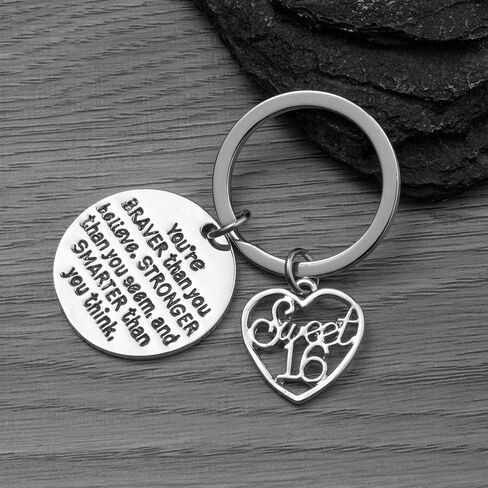 Sweet 16 Inspirational Keychain, Sweet Sixteen Jewelry Birthday Gift for Girls in Saudi Arabia