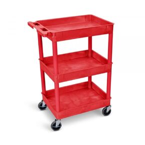 Luxor 373-RDSTC111RD Tub Cart - Three Shelves