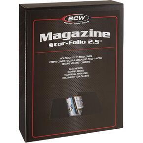 BCW Magazine File Holder - Black | Holds 20 Magazines | Magnetic Closure | Magazine Storage Box Holder | Magazine Box Ideal Organizer for Collectors and Storage Solution for Loose Magazines