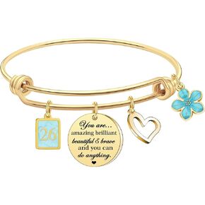 Birthday Gifts for Women Charm Gold Birthday Bracelets 10th 11th 12th 13th 14th 15th 16 th 18th 21st 30th 40th 50th 60th 70th Gifts for Mom Grandma Nan Sister Daughter Niece Cousin Birthday Bangle Jewelry Gifts