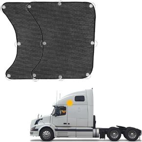 قطعتان من مظلة الشمس للنافذة الجانبية للشاحنة مع أكواب شفط، ألياف البوليستر للحماية من الأشعة فوق البنفسجية، مظلة نافذة RV متوافقة مع نصف شاحنة RV (21.6 بوصة × 23.6 بوصة) in Kuwait