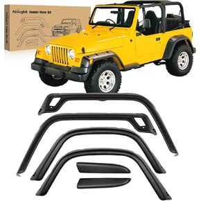 Nilight Fender Flares Kit Fit for Jeep Wrangler TJ 1997-2006 1998 1999 2000 2001 2002 2003 2004 2005 Front&Rear 6" Wide Wheel Fender Flares Cover Factory Style Automotive Fender Flare Set, 6Pcs